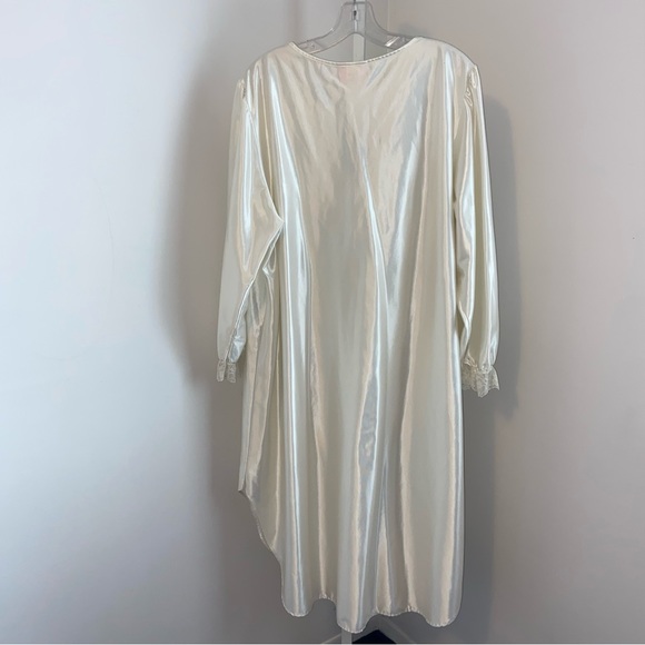 Just For Women Vintage Satin Nightgown With Lace Ruffle Ivory White Bust 55 in - Picture 7 of 11